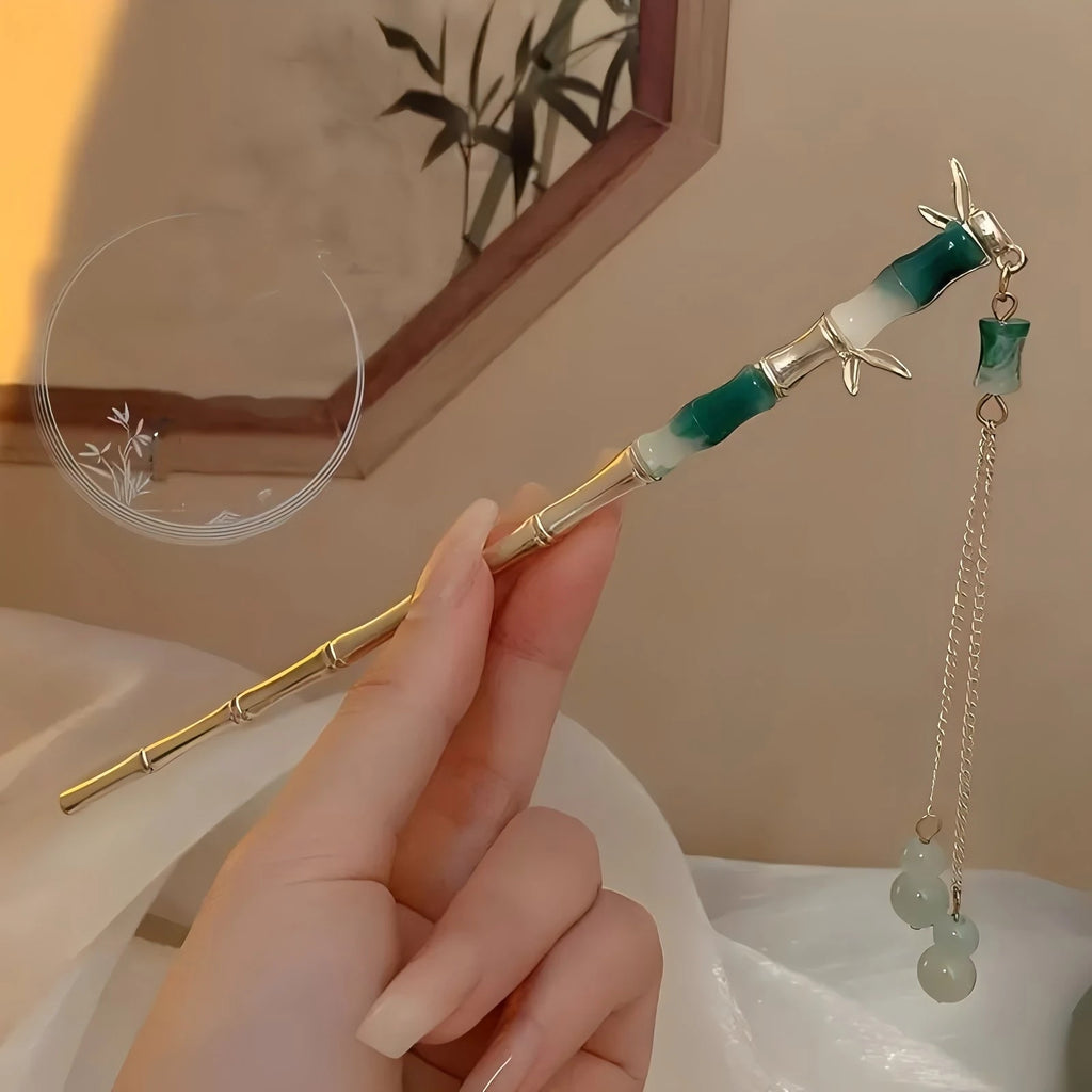 1/6pcs Elegant Chinese Style Tassel Hair Stick Traditional Floral Design Hairstyle Accessory Women Jewelry Hairpin Hairneedle