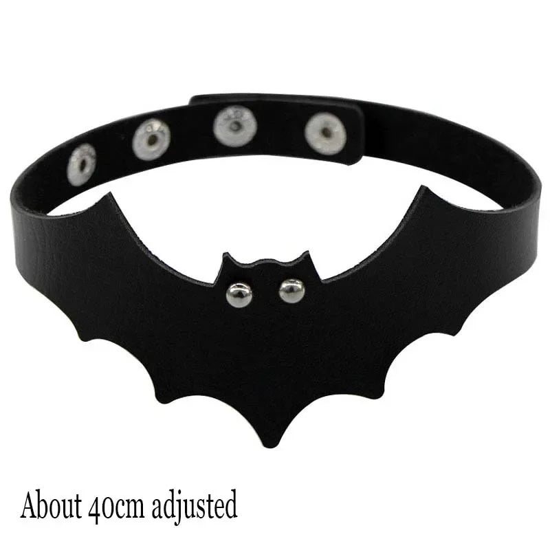 Woman Black Punk Choker Collar Necklace Sexy PU Leather Heart Lock Key Spike Chocker Gothic Cosplay Accessories Party Jewelry