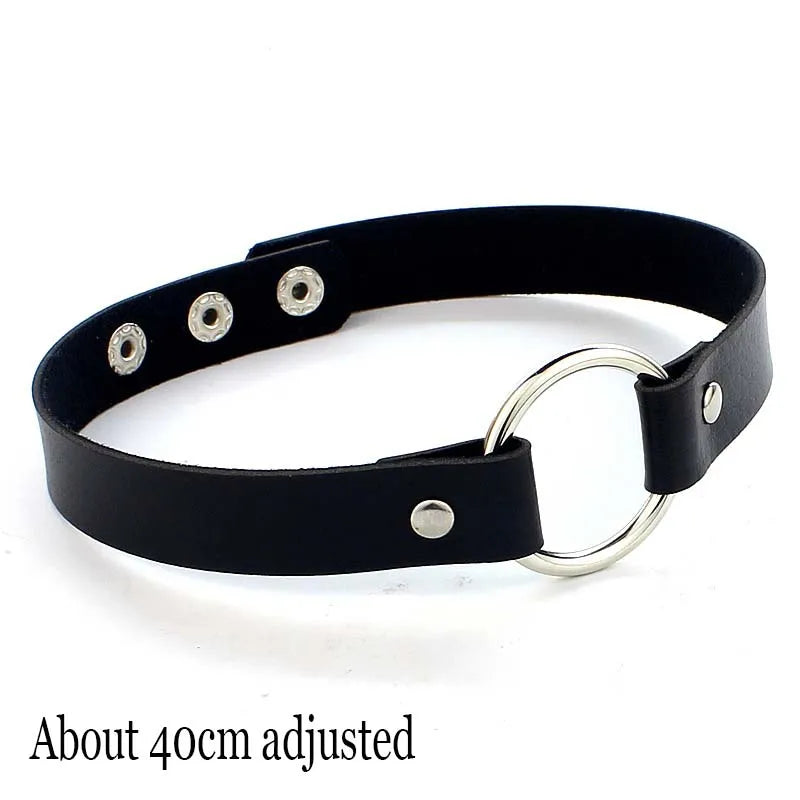 Woman Black Punk Choker Collar Necklace Sexy PU Leather Heart Lock Key Spike Chocker Gothic Cosplay Accessories Party Jewelry