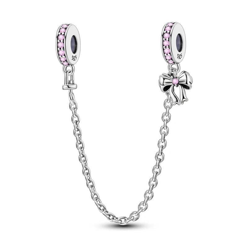 MULA 1PC 925 Sterling Silver Bow Charms Pendant Fit Original 925 Snake Chain Bracelet DIY Fine For Women Jewelry Making Gift