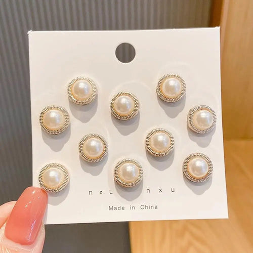 10pcs Collar Needle Buckle Fixed Pin 2025 Trendy Jewelry Gift For Women Brooch Fashion No Punching Magnetic Buckles For Shirts