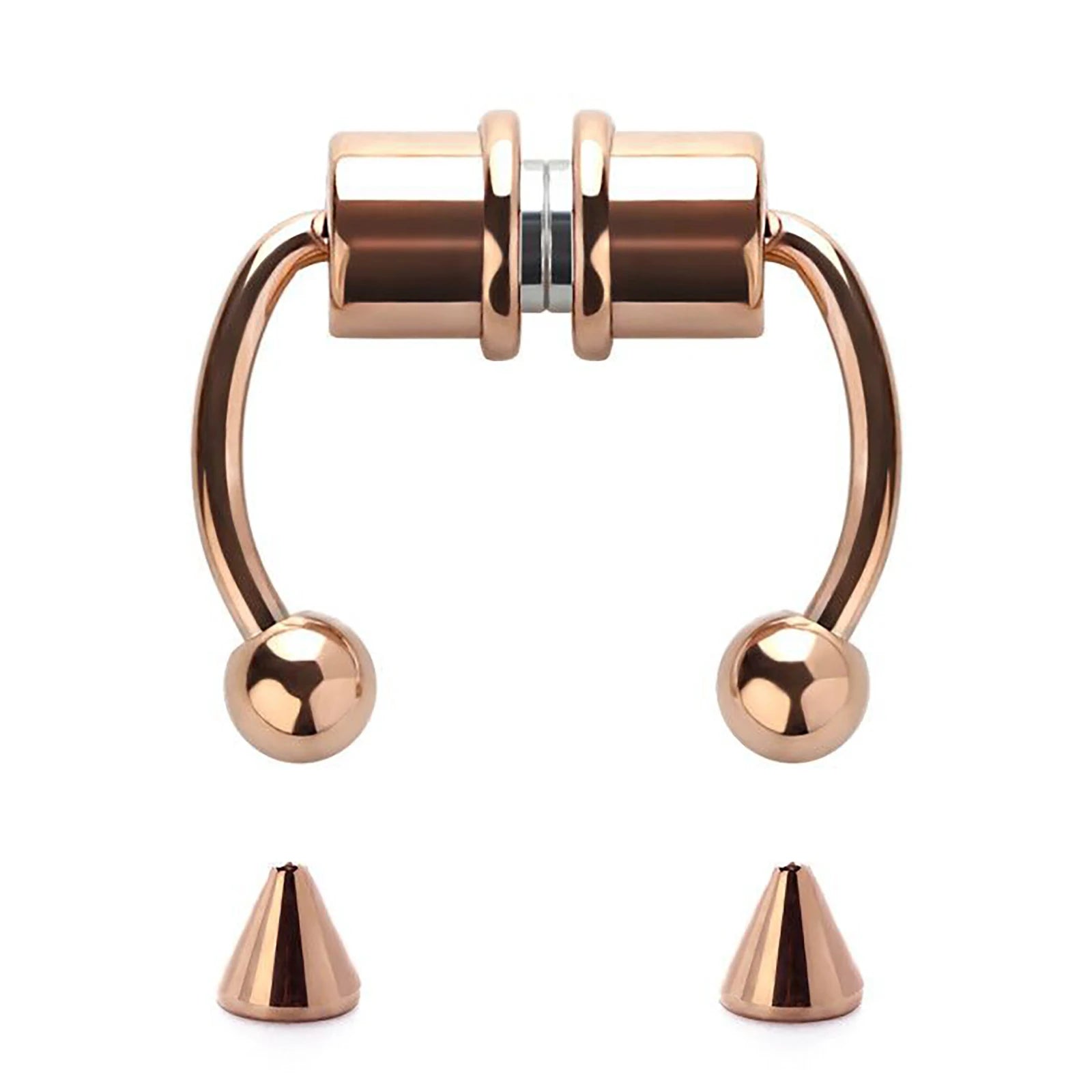 Stainless Steel Magnetic Nose Ring - Fake Non-Piercing Horseshoe Hoop, Clip-on Septum Jewelry